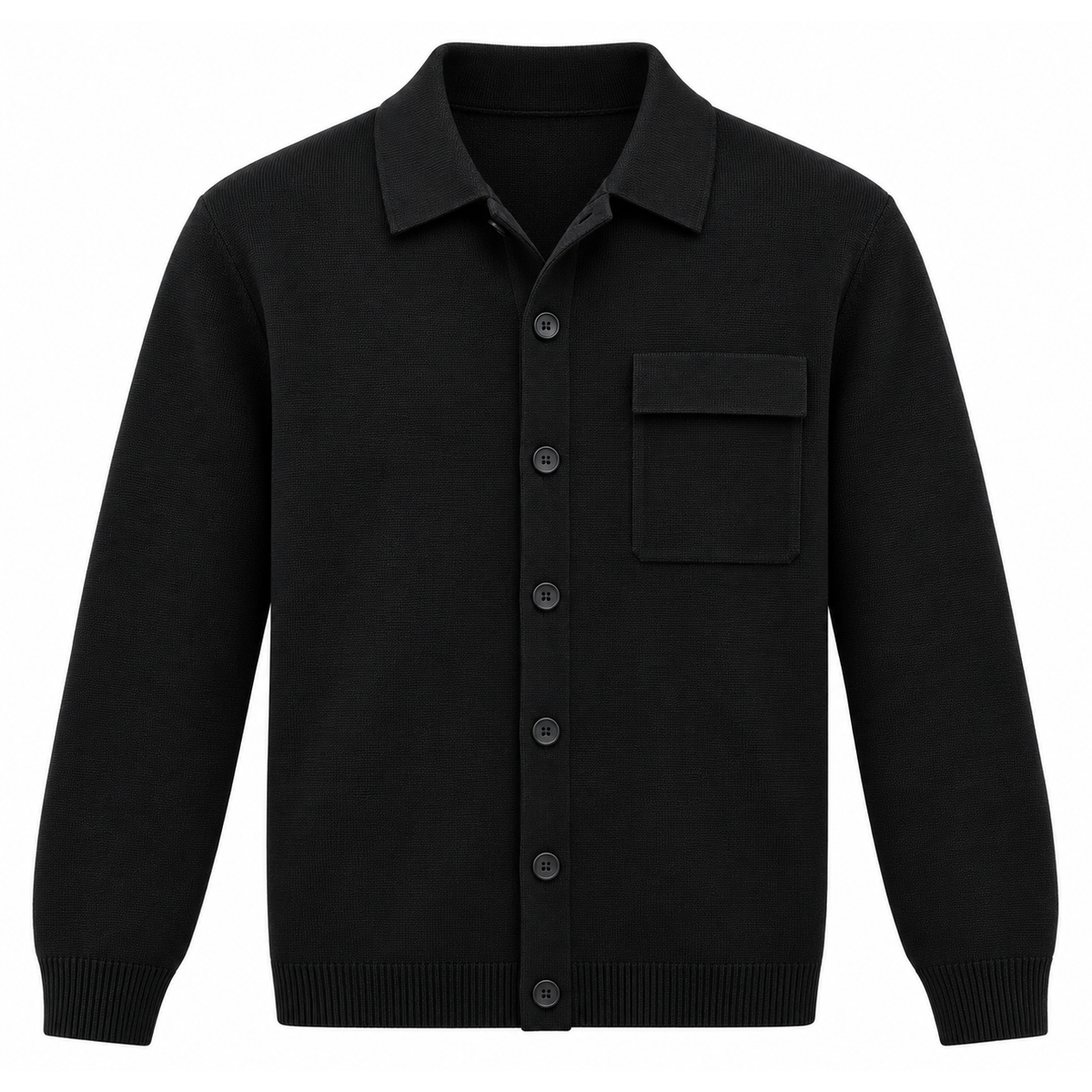 NOBL Koen Knitted Shirt in Black