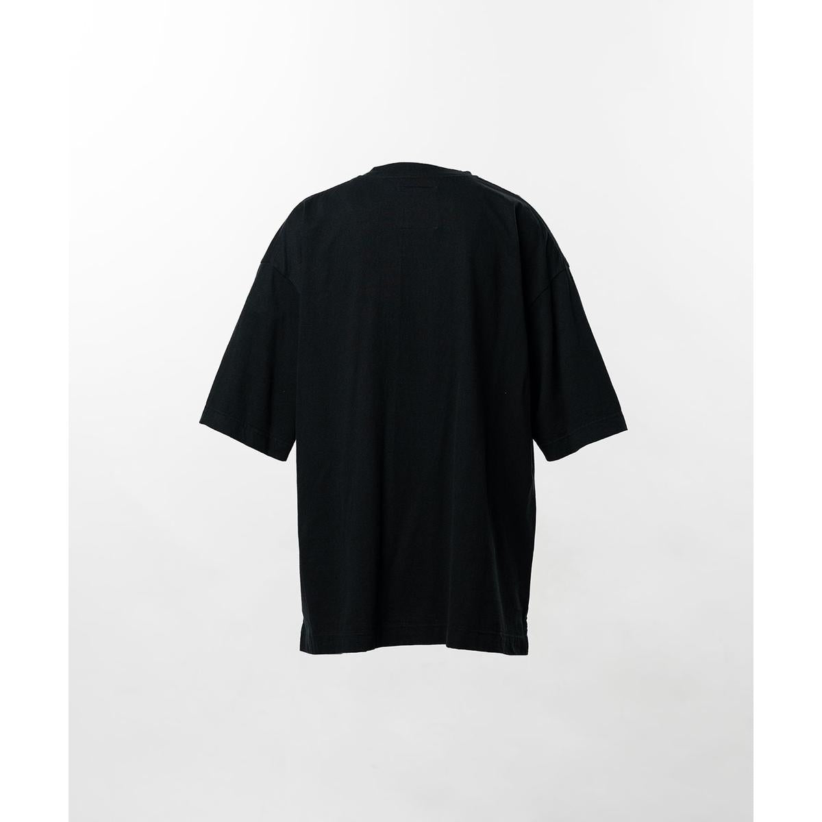 Maison Mihara Don't Tag Me. Printed Black T-shirt
