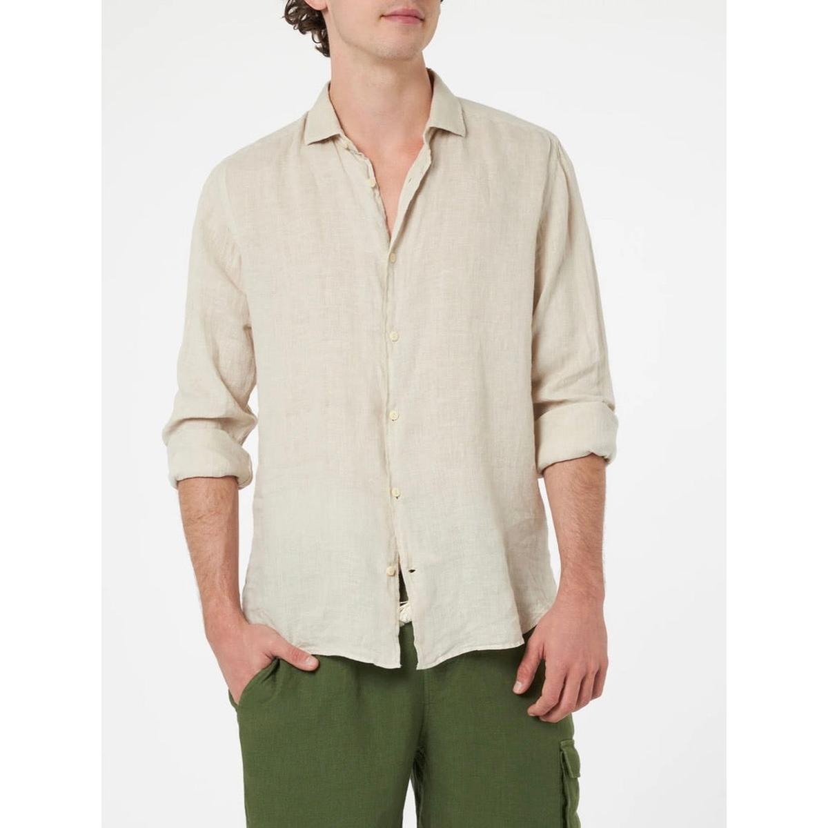 MC2 Man Beige Linen Shirt Pamplona