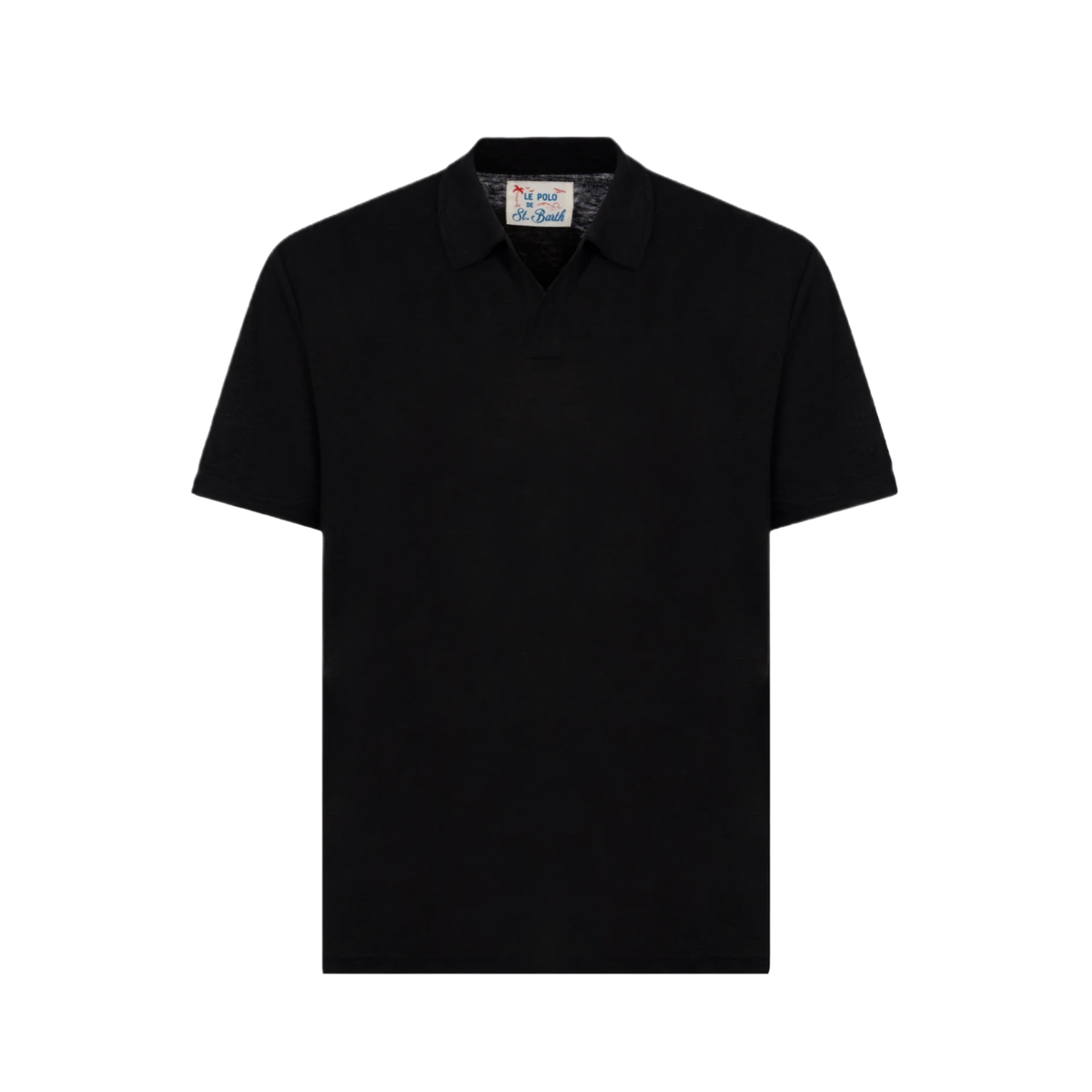 MC2 Black Linen Polo Shirt Fraser