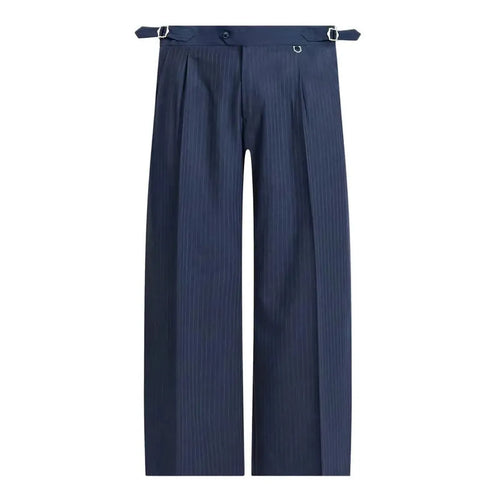 Reternity Tailored Baggy Trousers in Pinstripe Blue