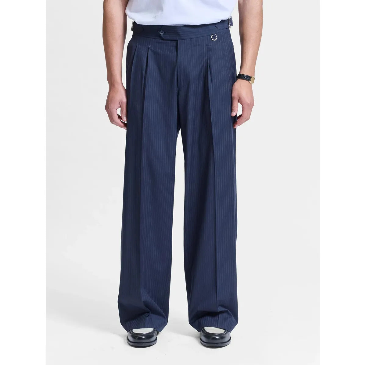 Reternity Tailored Baggy Pants - Pinstripe Blue