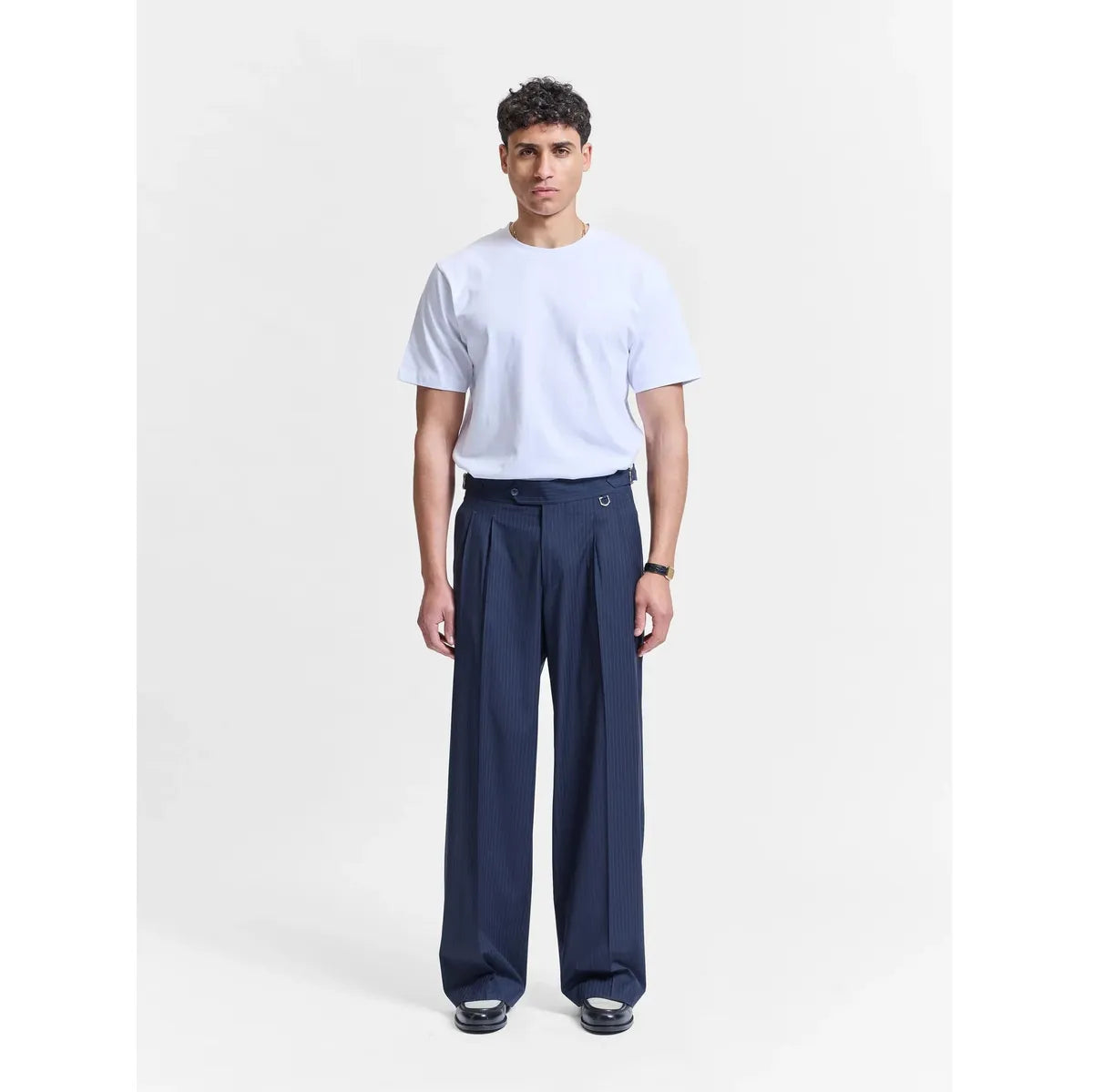 Reternity Tailored Baggy Pants - Pinstripe Blue