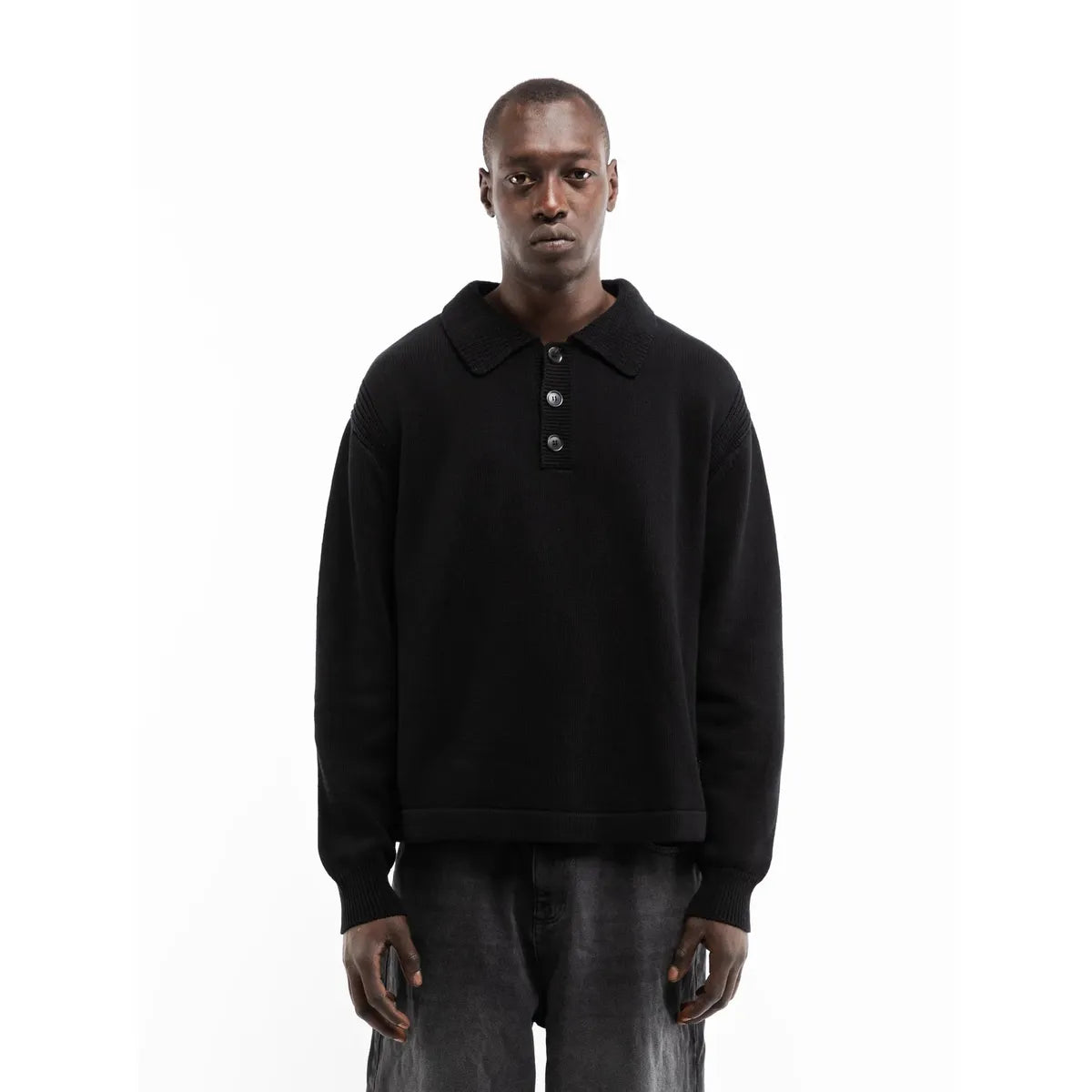 Reternity Le Relief Polo Knit - Black
