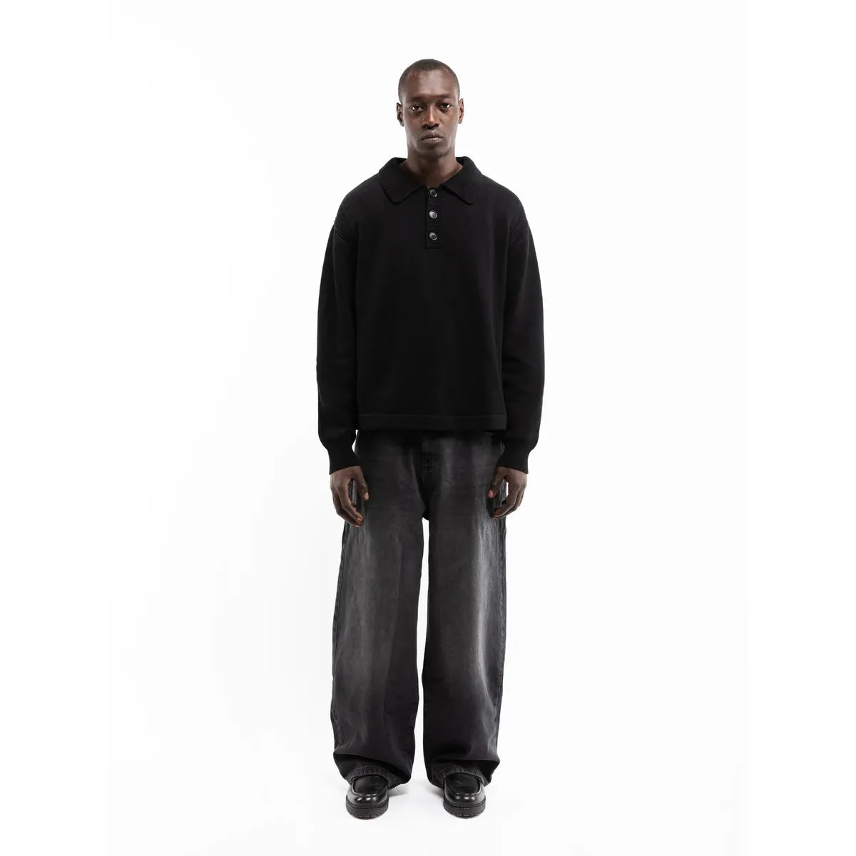 Reternity Le Relief Polo Knit - Black
