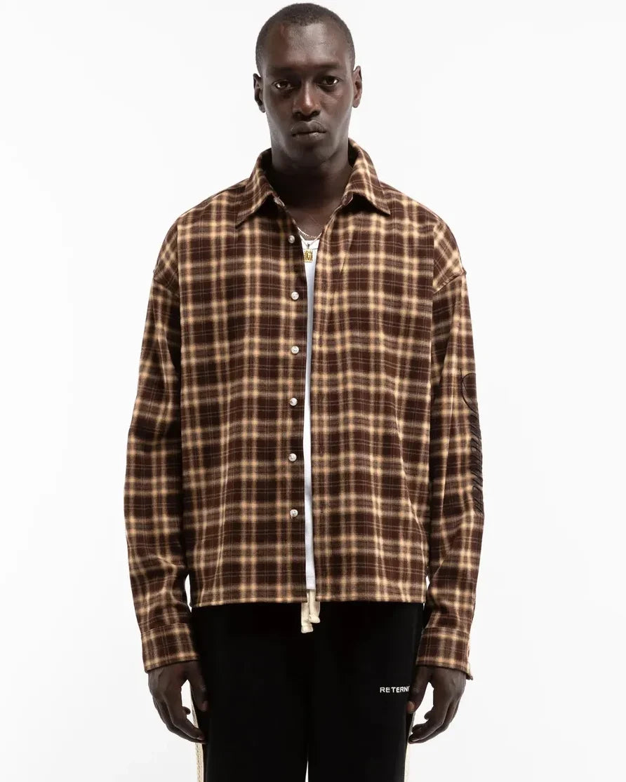 Reternity Somewhere Somehow Flannel Shirt in Brown