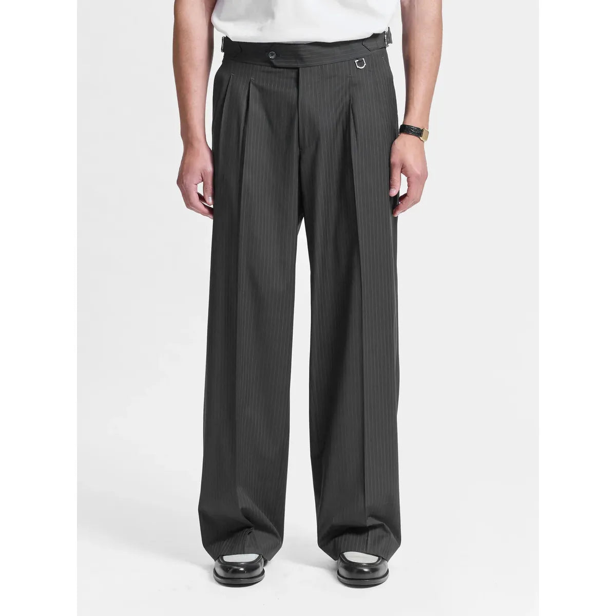 Reternity Tailored Baggy Pants - Pinstripe Grey
