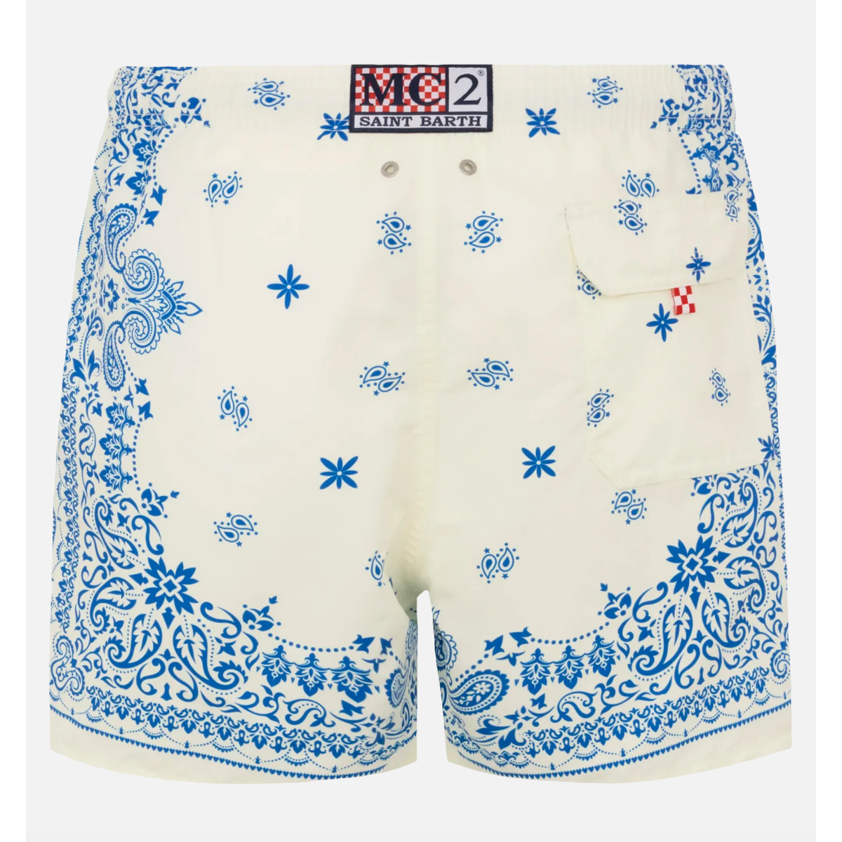 MC2 Saint Barth Gustavia Swim Shorts in Light Blue Bandana Paisley Print