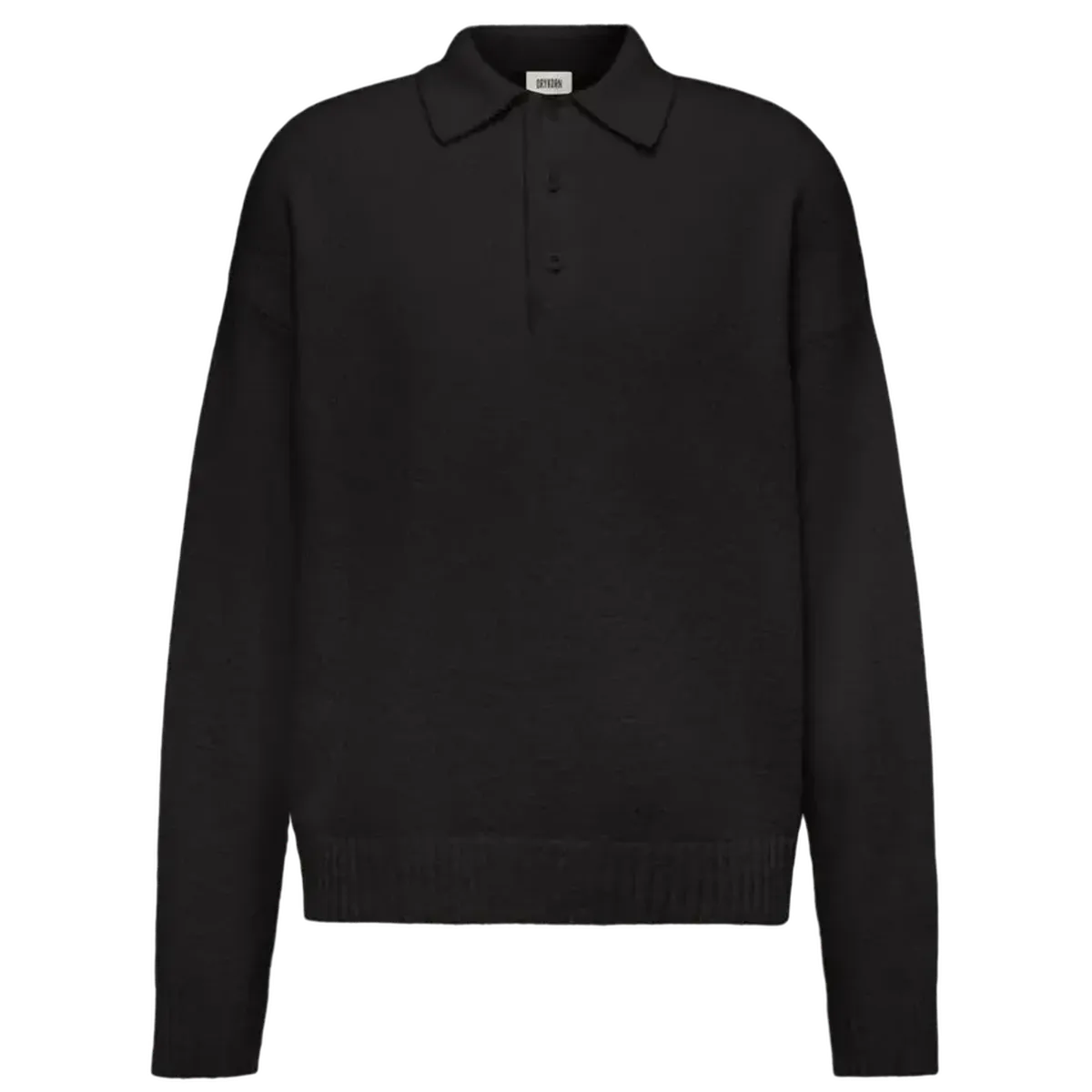 Drykorn Bekket Black Knitted Polo Shirt