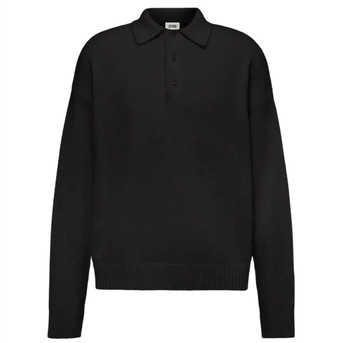 Drykorn Bekket Knitted Polo Shirt in Black