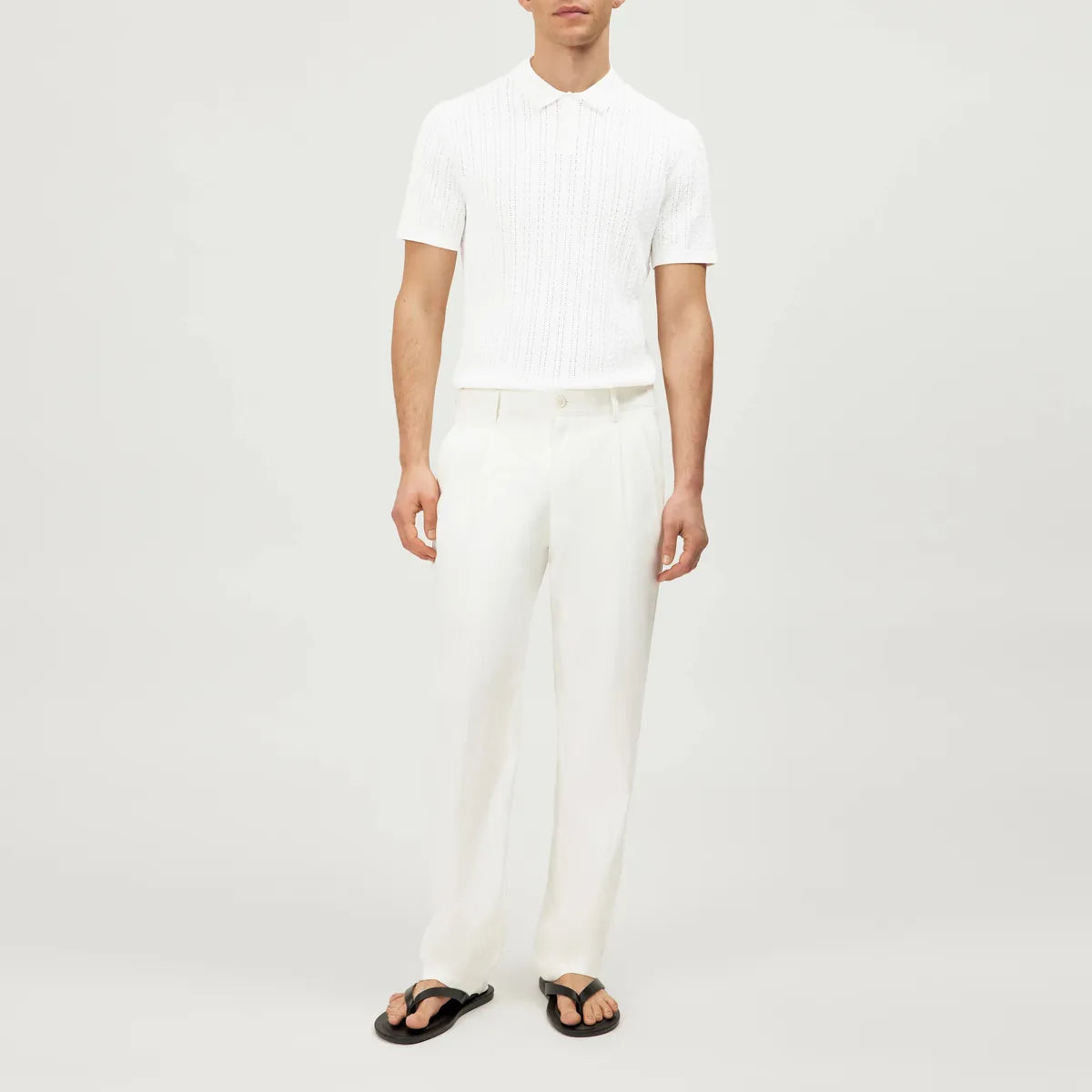 Drykorn Triton Ecru Knitted Polo Shirt