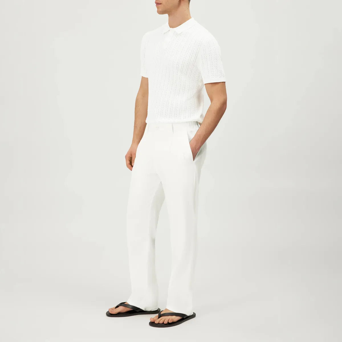 Drykorn Triton Ecru Knitted Polo Shirt
