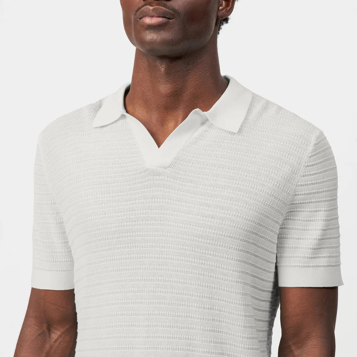 Drykorn Braian Ecru Knitted Polo Shirt