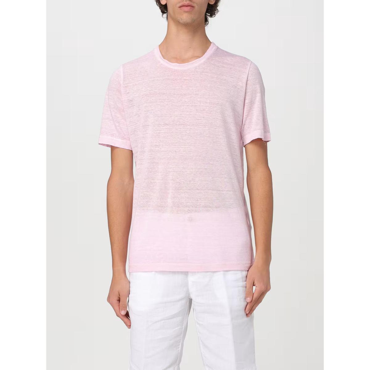 120%Lino Rose Quartz Soft Fade (Light Pink) linen T-Shirt
