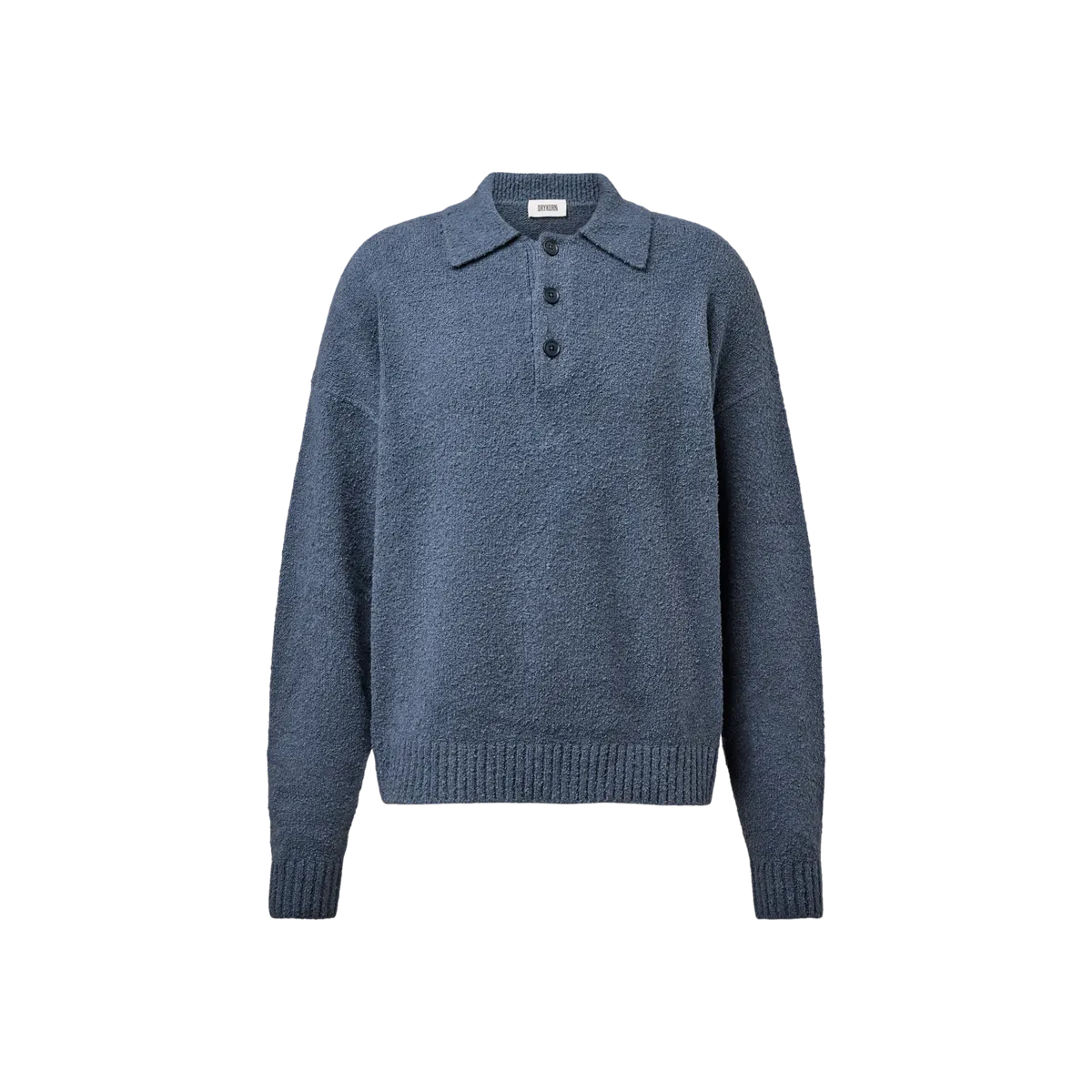 Drykorn Bekket Blue Knitted Polo Shirt