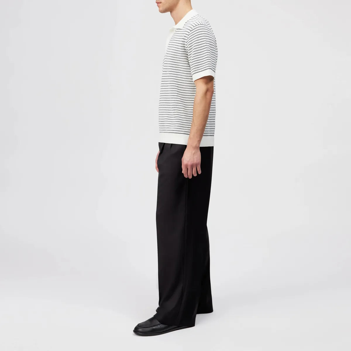 Drykorn Tamian Ecru Relaxed Knit Polo Shirt