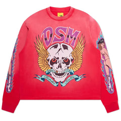 Diet Starts Monday Thunder Long Sleeve T-Shirt in Red