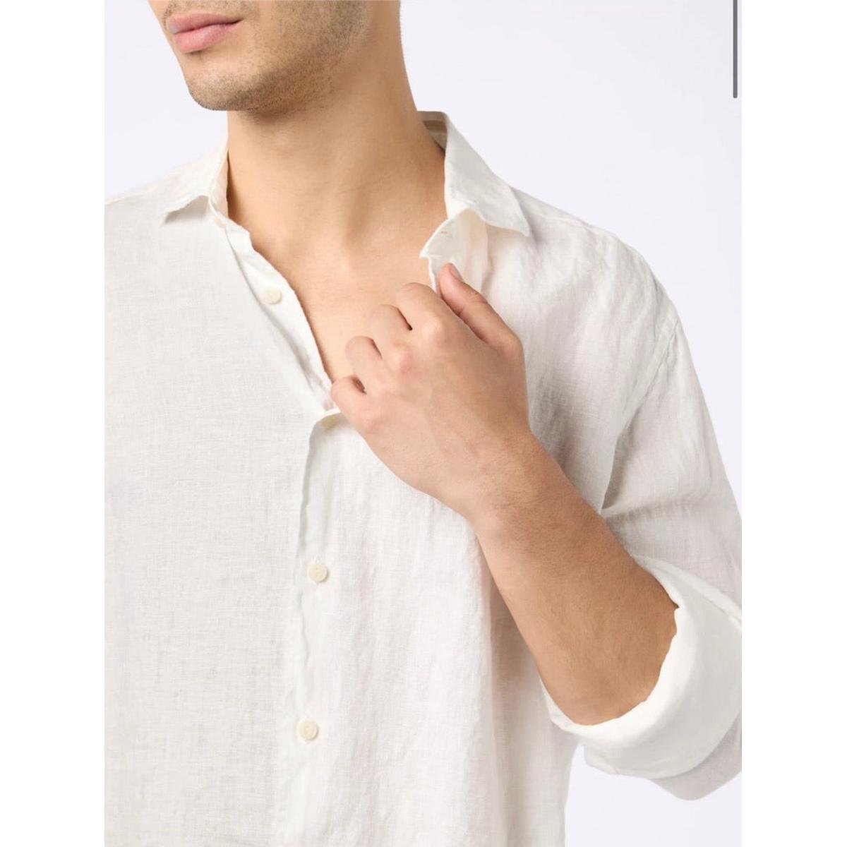 MC2 Man White Linen Pamplona Shirt