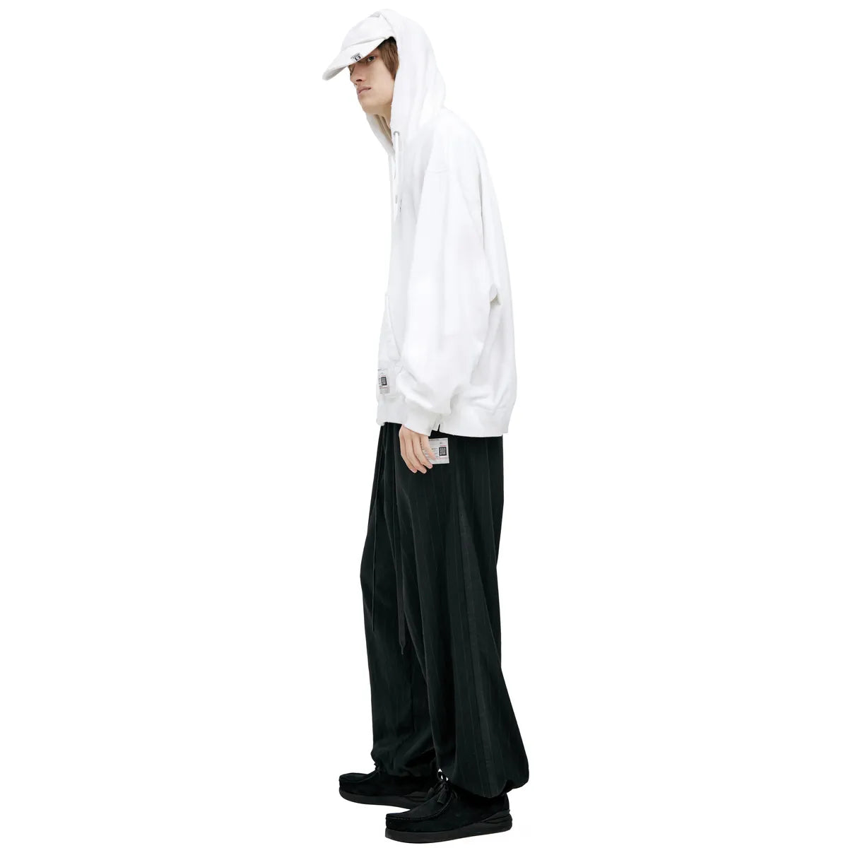 Maison Mihara Yasuhiro White zippered hoodie