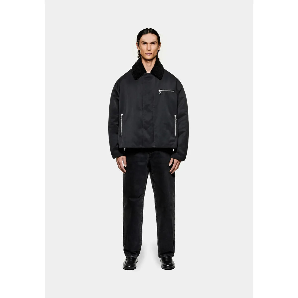 MKI PADDED NYLON BOX BLACK JACKET