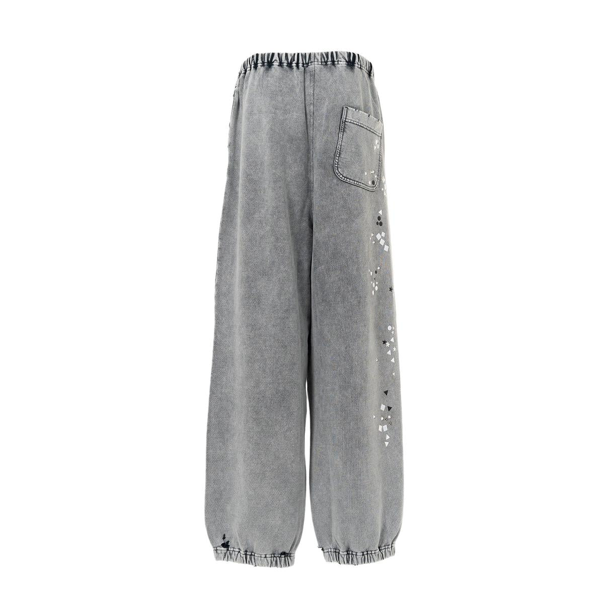 Maison Mihara Embellished Bleached Gray Sweat Pants