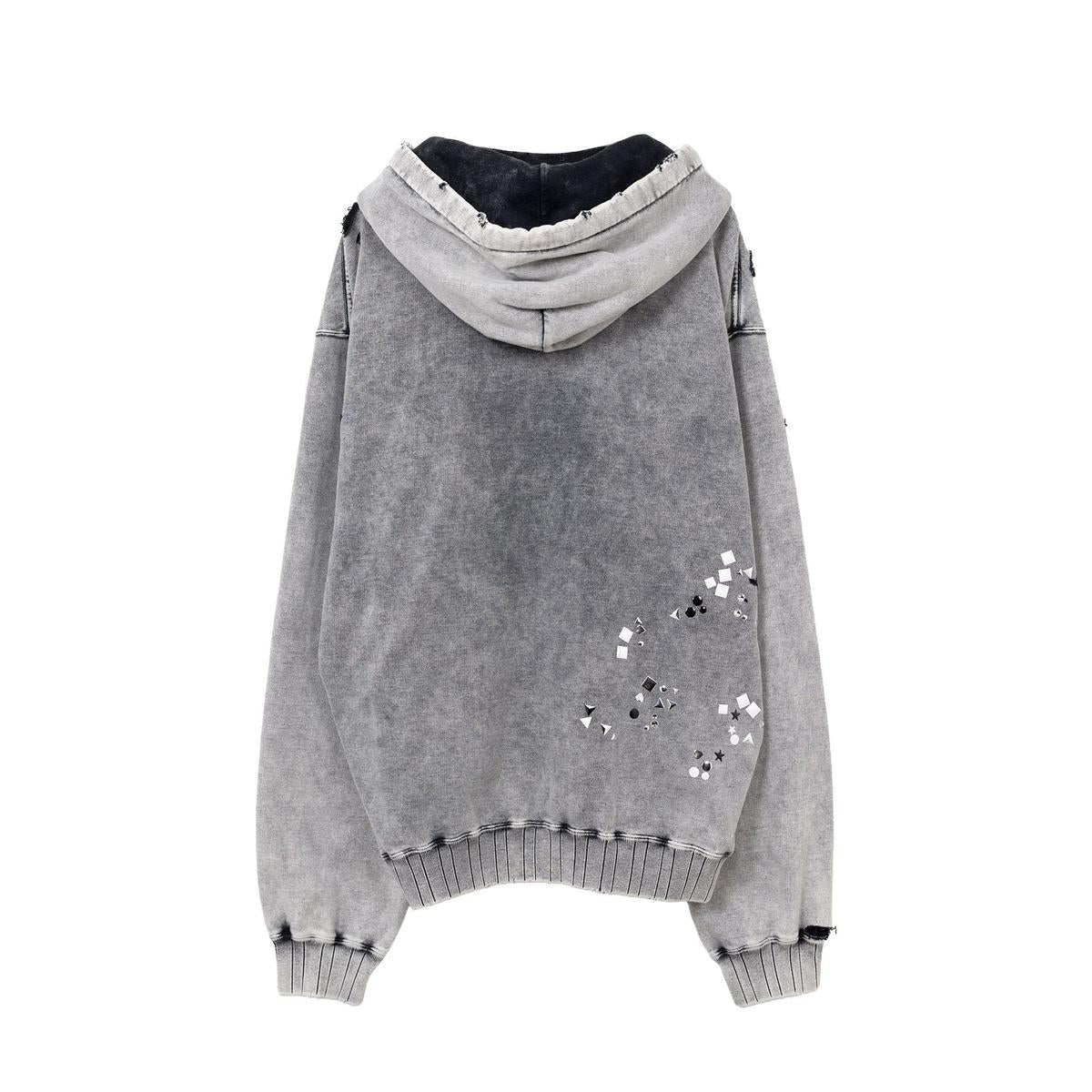 Maison Mihara Embellished Bleached Gray Hoodie