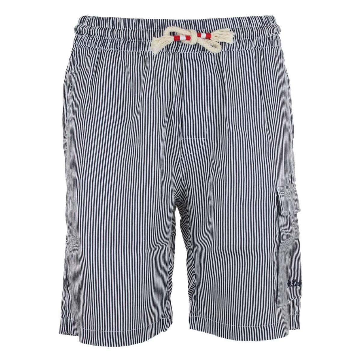 MC2 Marseille Blue Stripes Linen Bermuda