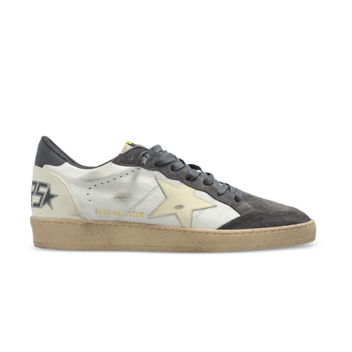 Golden Goose Ball Star Sneakers in White, Beige and Blue
