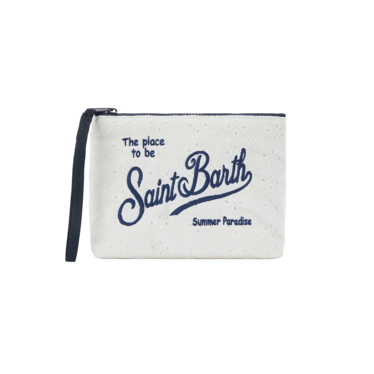MC2 Saint Barth Aline white broderie anglaise cotton pouch