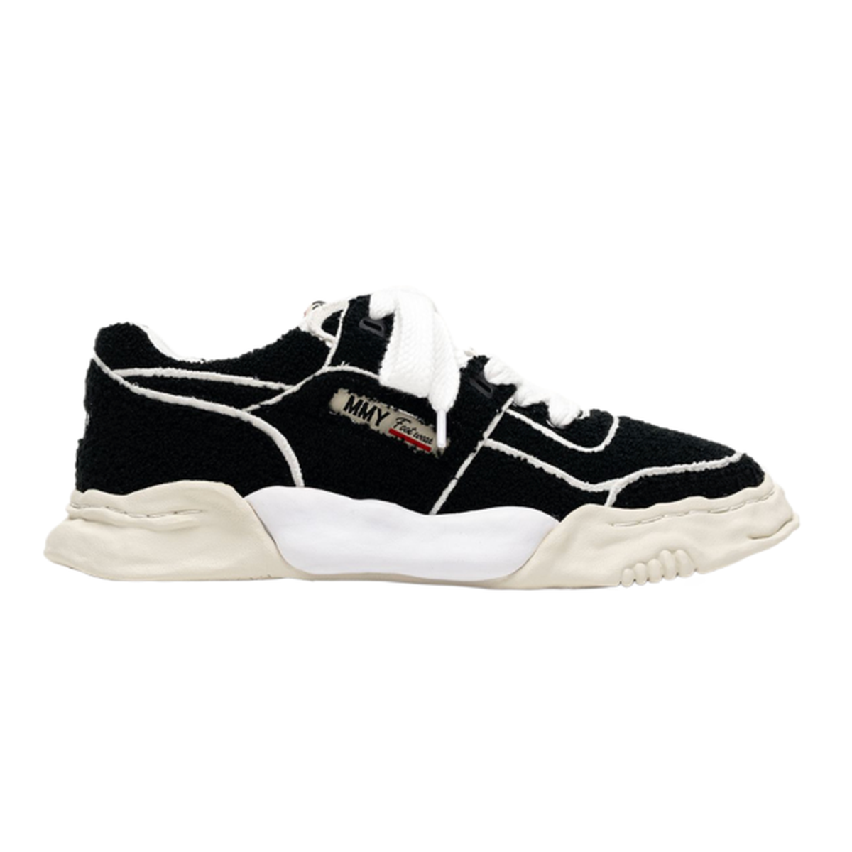 Maison Mihara Yasuhiro "PARKER" Black Chenille Embroidey Canvas Low-top Sneaker