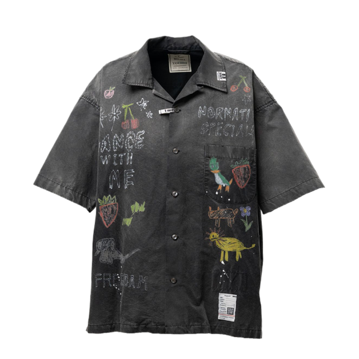 Maison Mihara Hand Drawing Print Shirt