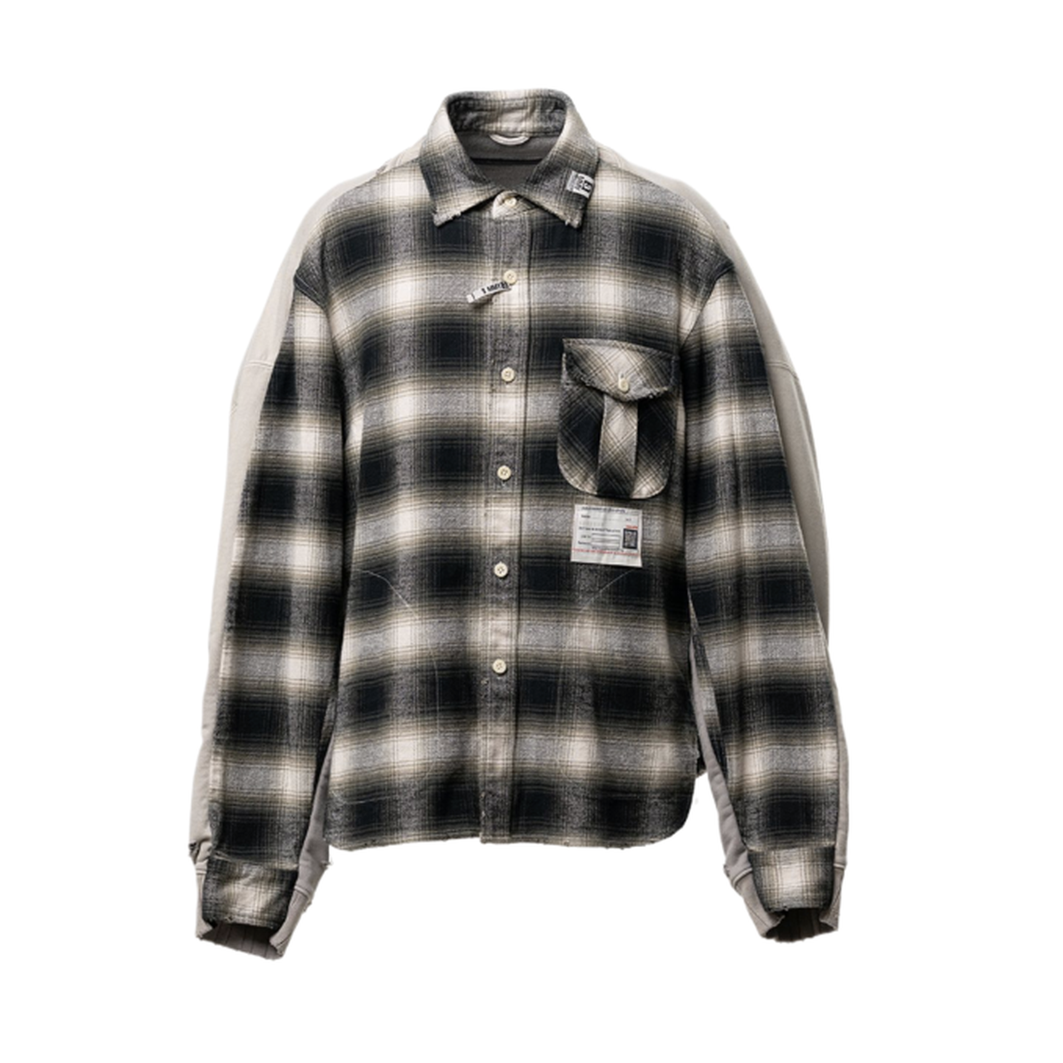 Maison Mihara Front Back Combined Check Shirt