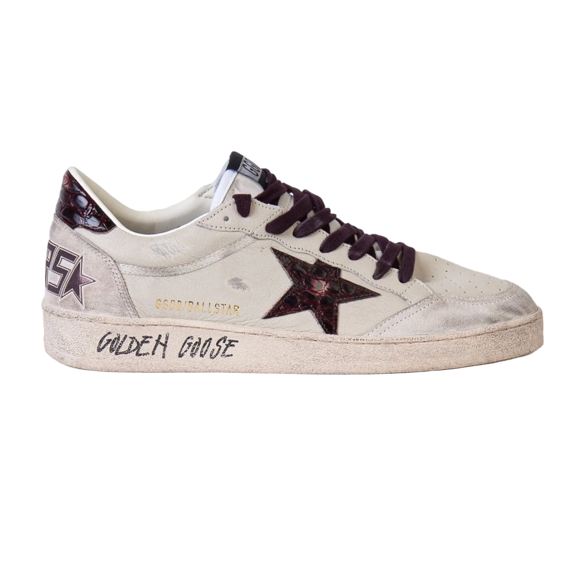 Golden Goose Ball Star Nappa Upper Suede Toe And Spur Nylon Tongue Printed Leather Star And Heel