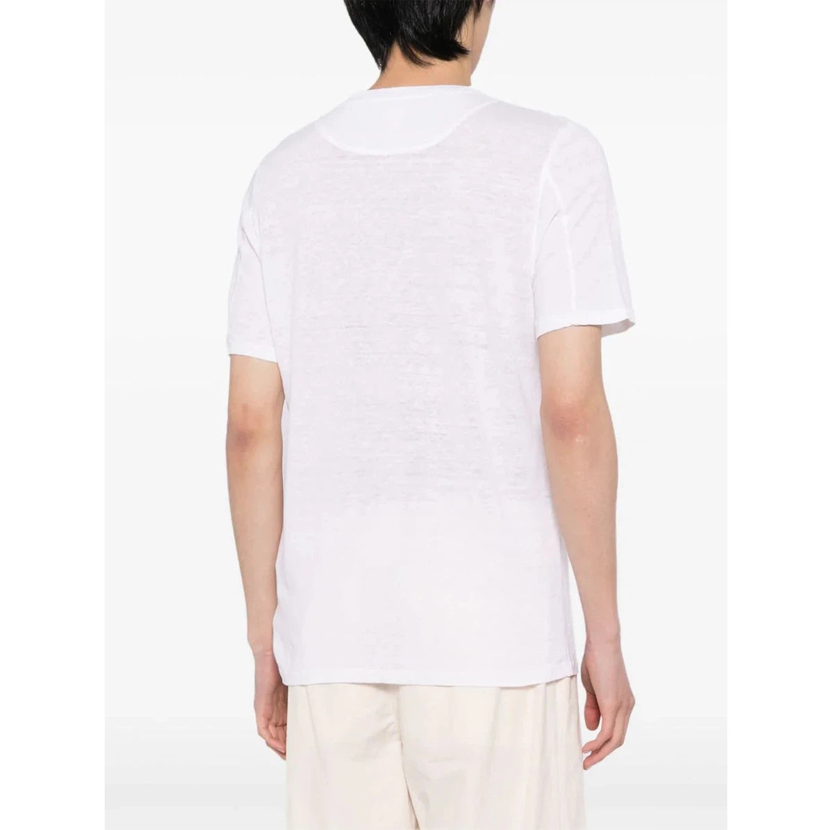 120%Lino Orange Square linen T-Shirt