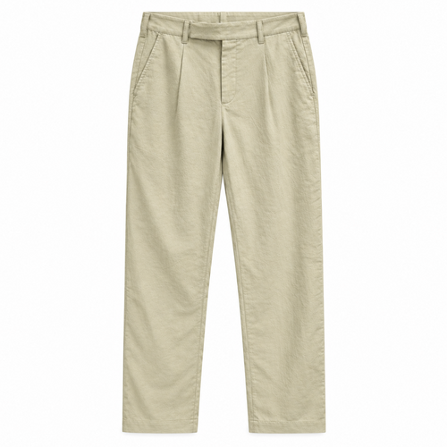 NOBL Joel Linen Trousers in Olive