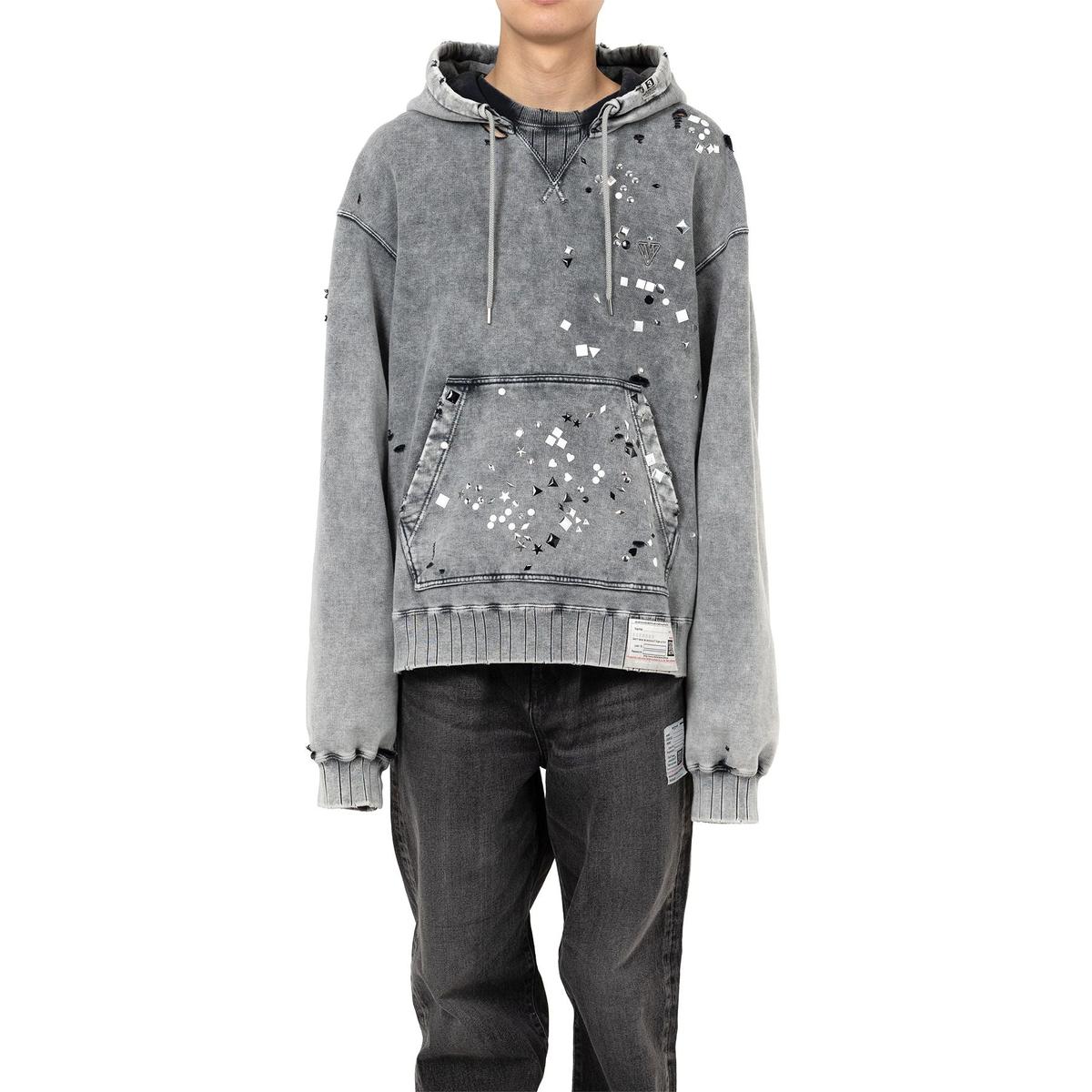 Maison Mihara Embellished Bleached Gray Hoodie