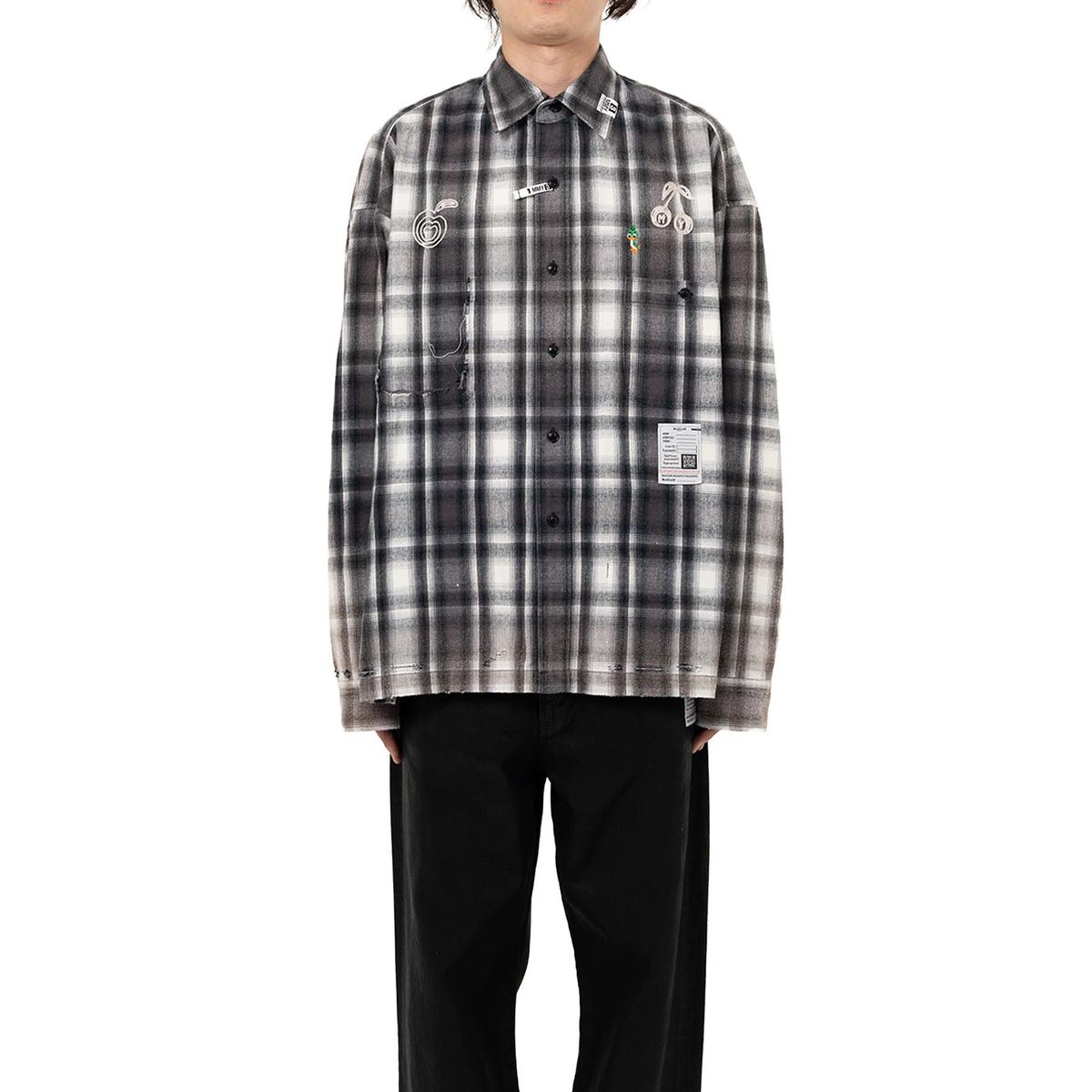 Maison Mihara Vintage Like Check Black Shirt