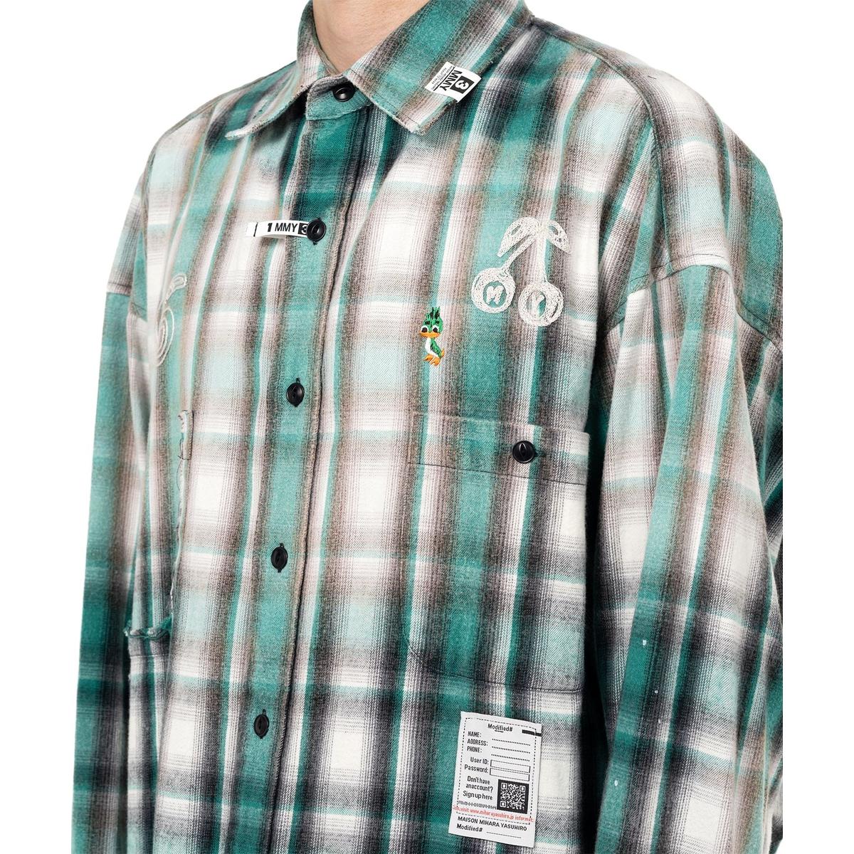 Maison Mihara Vintage Like Check Green Shirt