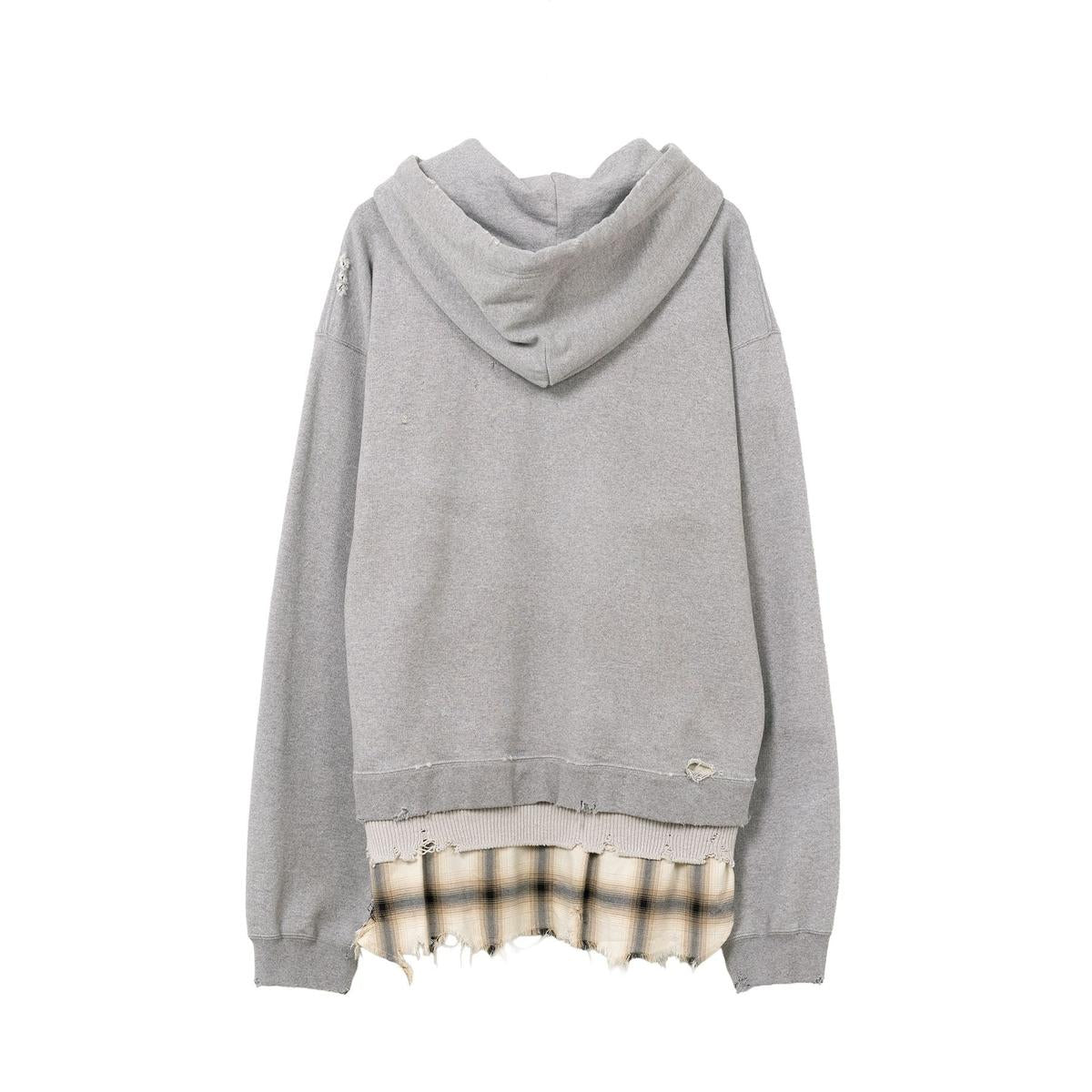 Maison Mihara Triple Layered Half-zip Gray Hoodie