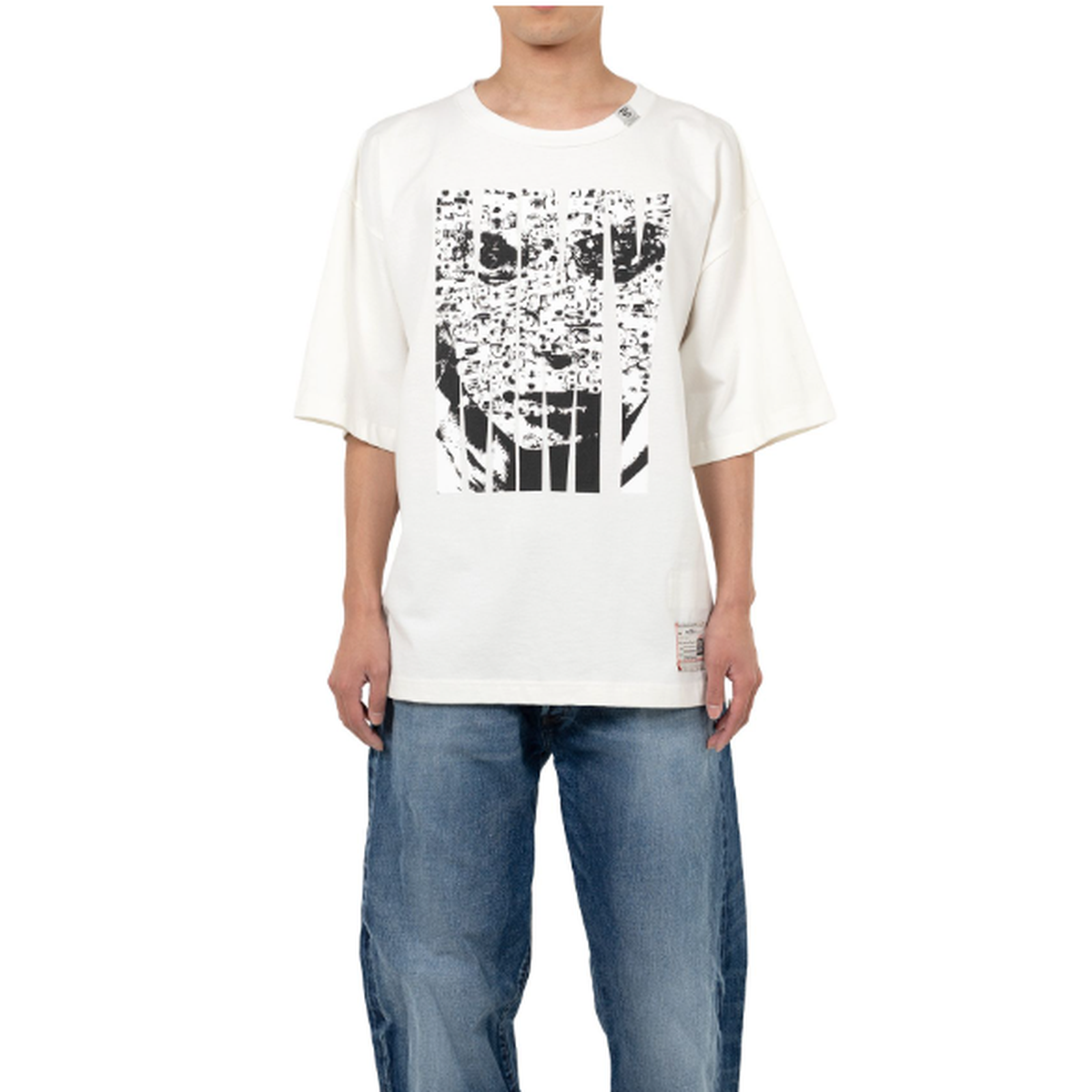 "Maison Mihara x MASSES" Face Print White T-shirt