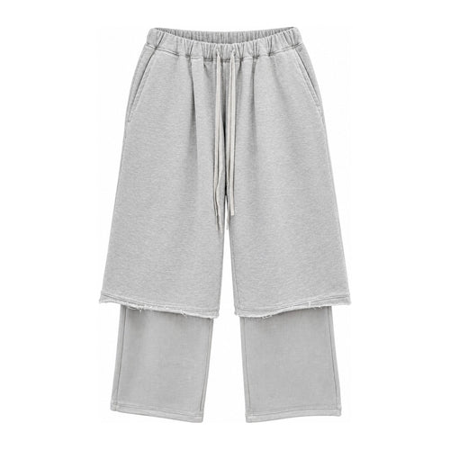 Discovered Layered Wide Trousers in Gray