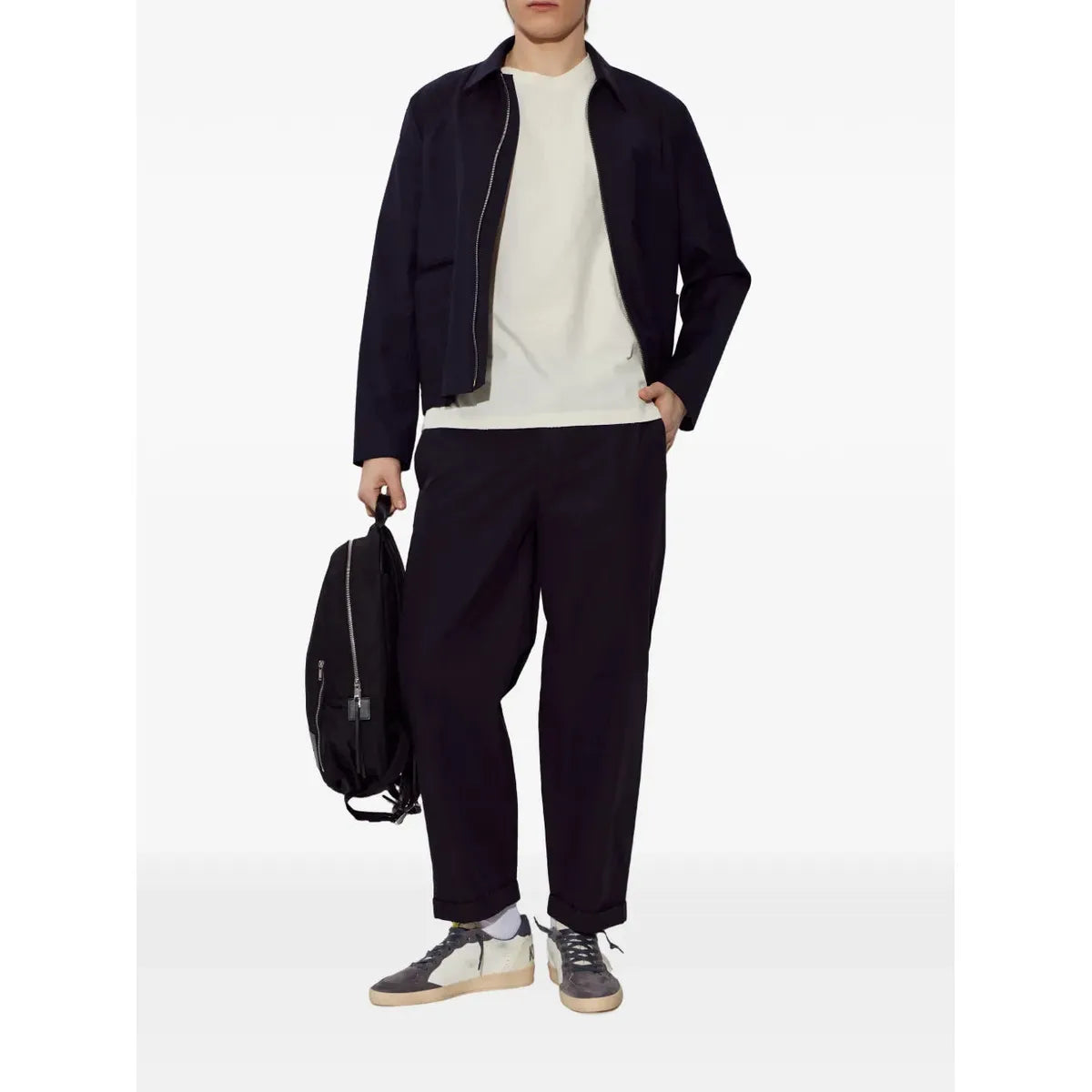 Golden Goose White/Beige/Blue Ballstar Sneakers