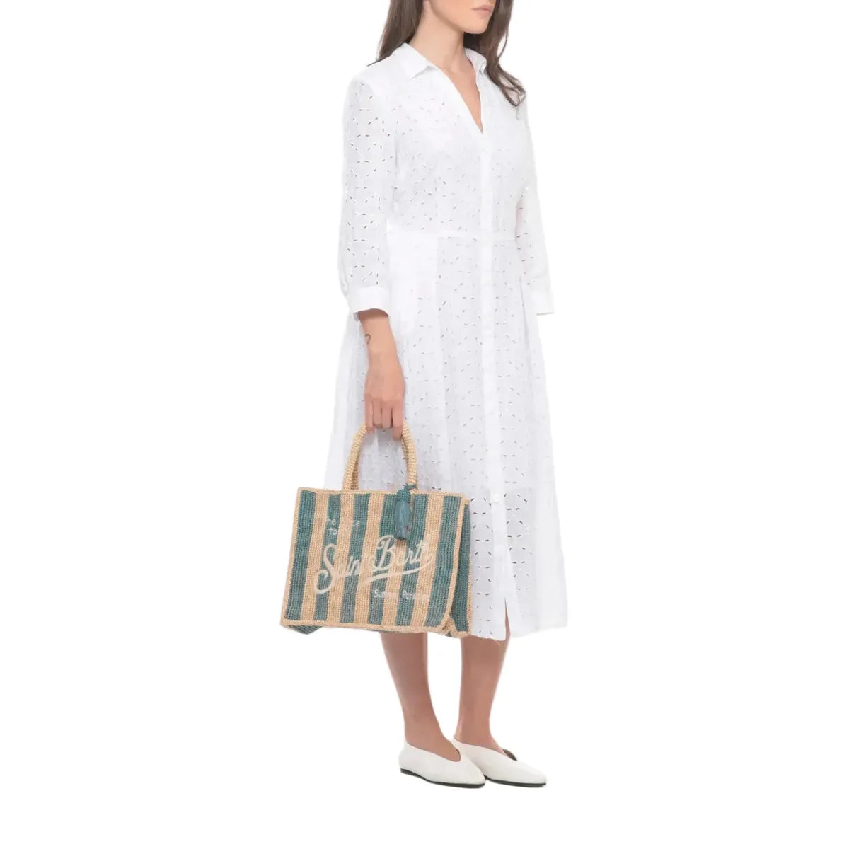 MC2 Saint Barth Colette striped embroidered tote bag