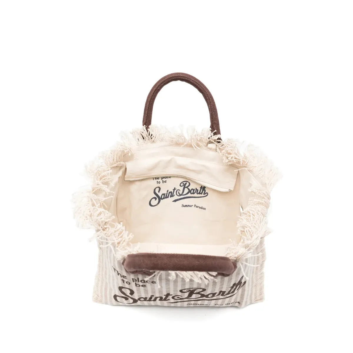 MC2 Saint Barth Colette striped frayed tote bag