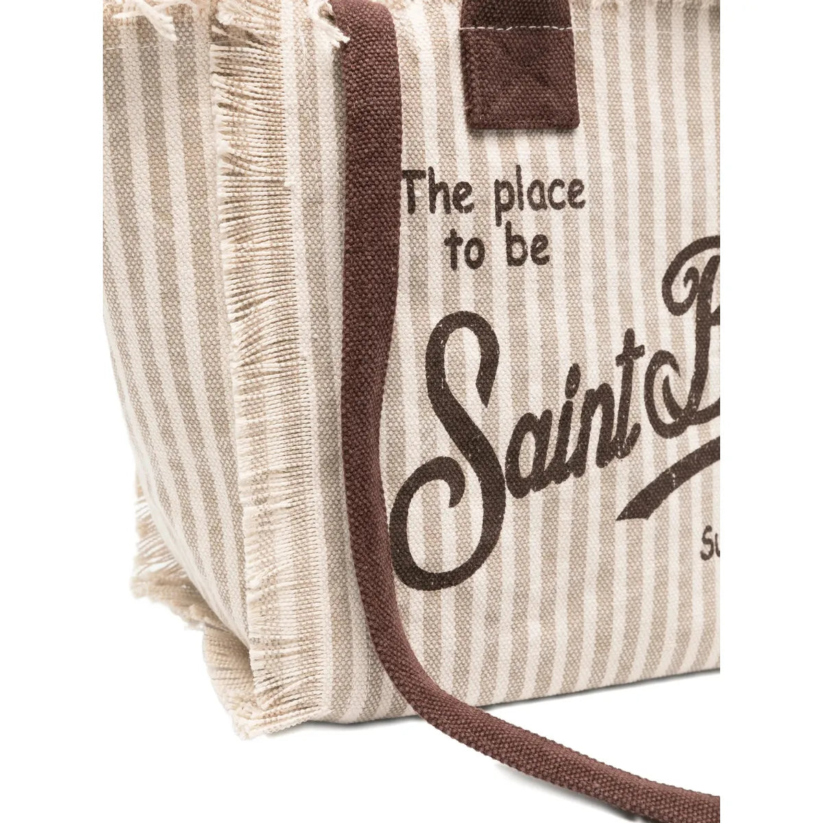 MC2 Saint Barth Colette striped frayed tote bag