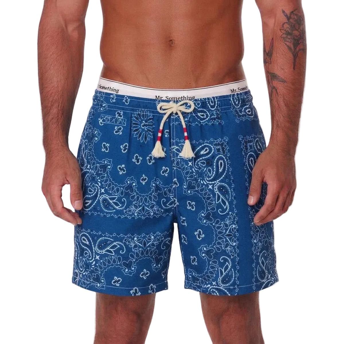 MC2 Saint Barth Caprese Swim Shorts in Navy Blue Bandana Print