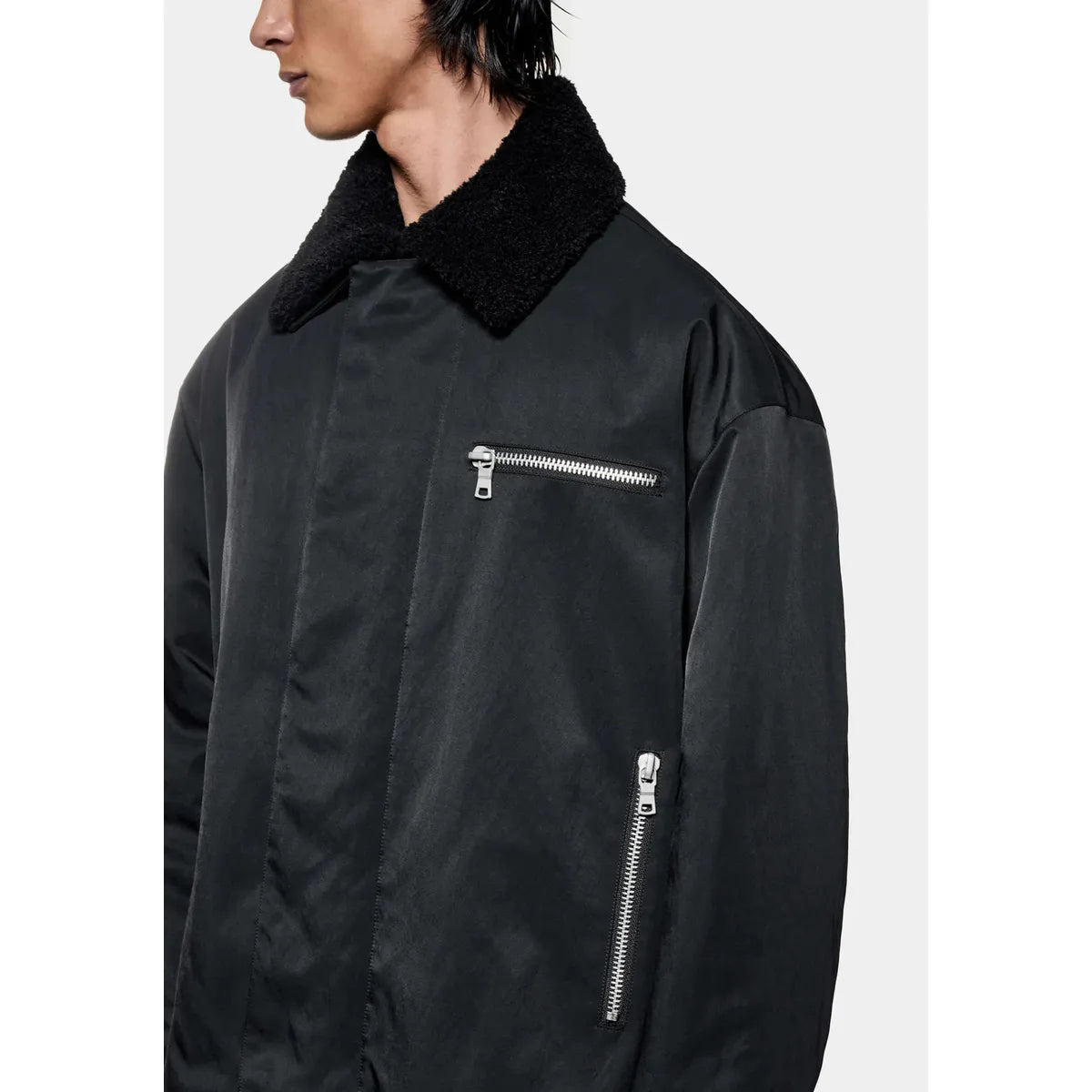 MKI PADDED NYLON BOX BLACK JACKET