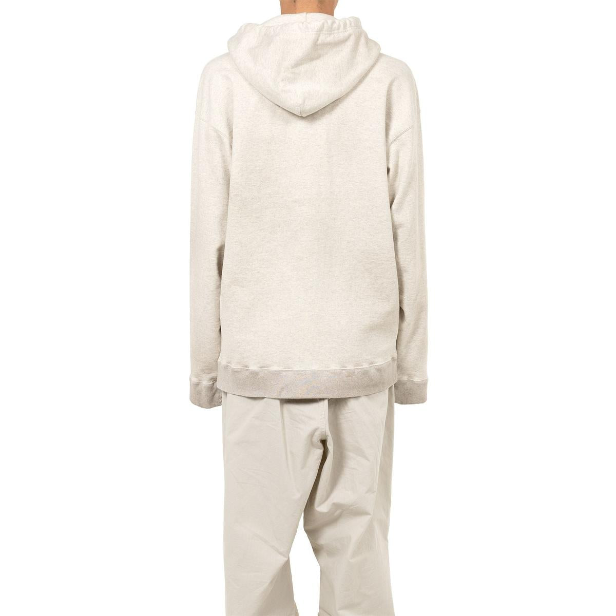 Maison Mihara Cat Printed Embellished Distressed white Zip-up Hoodie