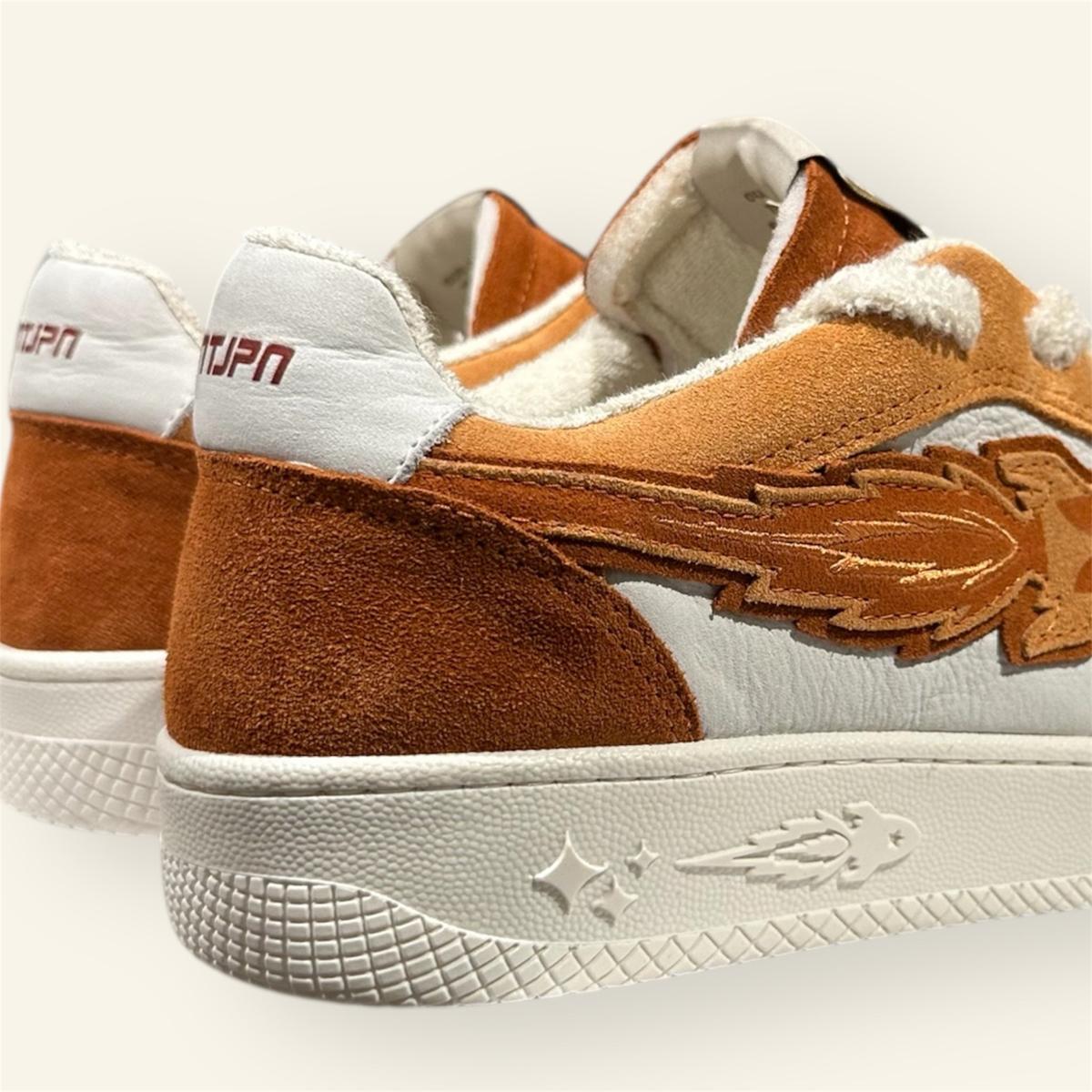 Enterprise Japan X Mr Something EGG Rocket Sneakers In Salmone/Ruggine/Bianco Suede and Nubuck