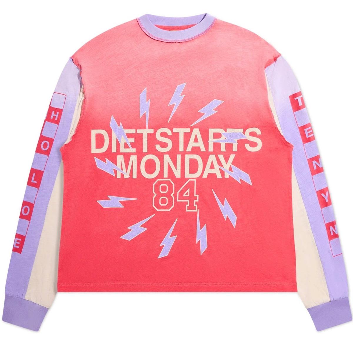 Diet Starts Monday Bolt Panel Long Sleeve-Red/Purple